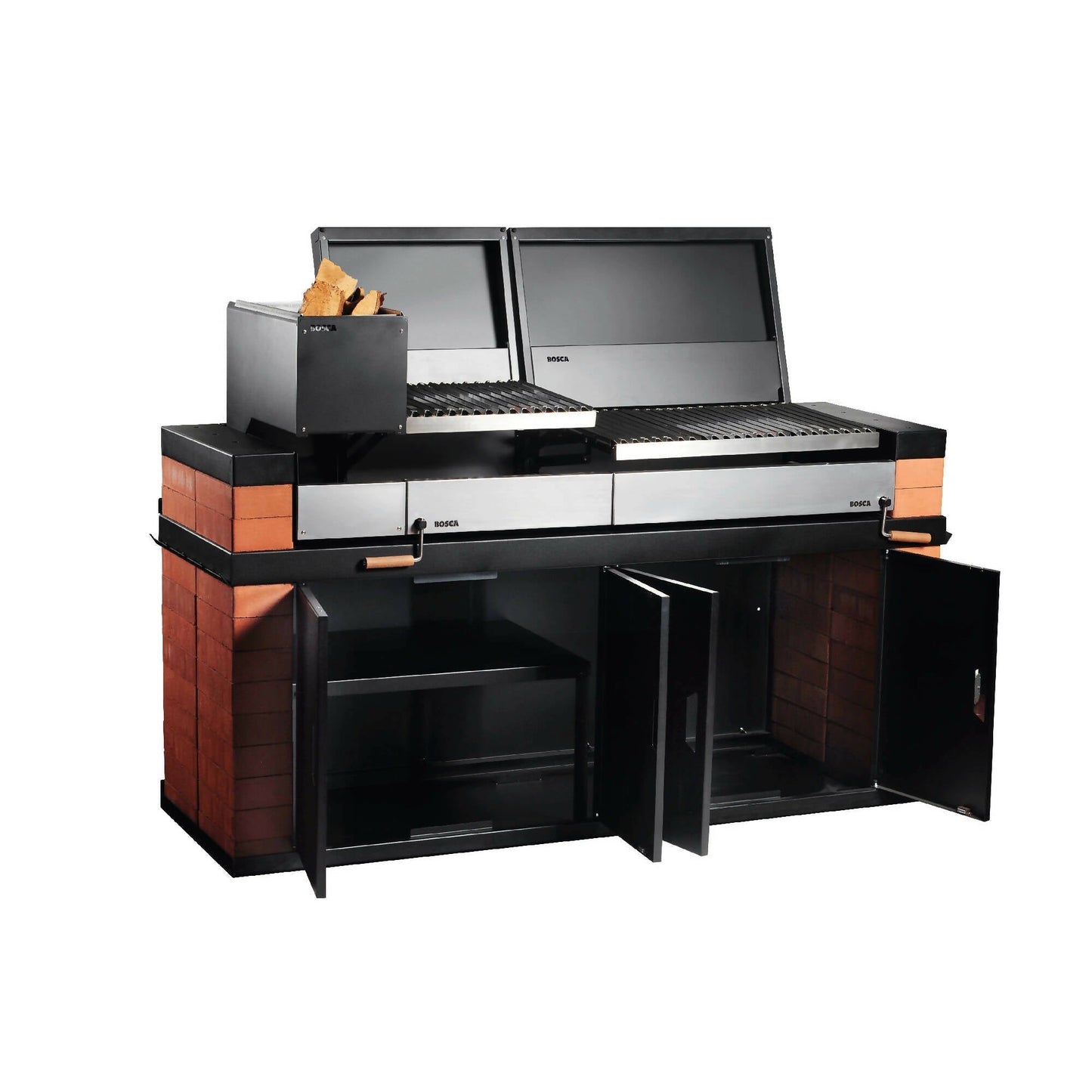 Quincho Block Grill: Leñero 250 + Block 500 + Block 7503#Negro