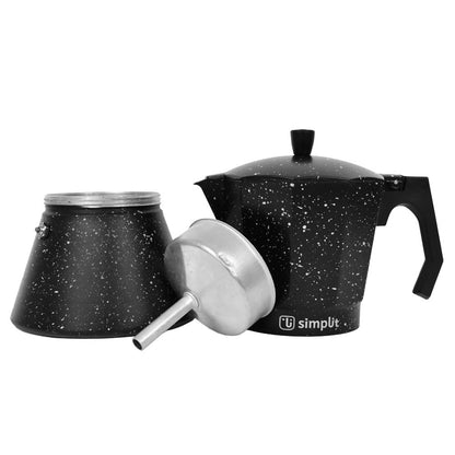 Cafetera Italiana Granito 12 Tazas Simplit7#Negro