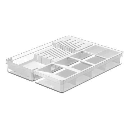 Organizador De Cuchillo y Cubiertos Clear Ou2#Blanco