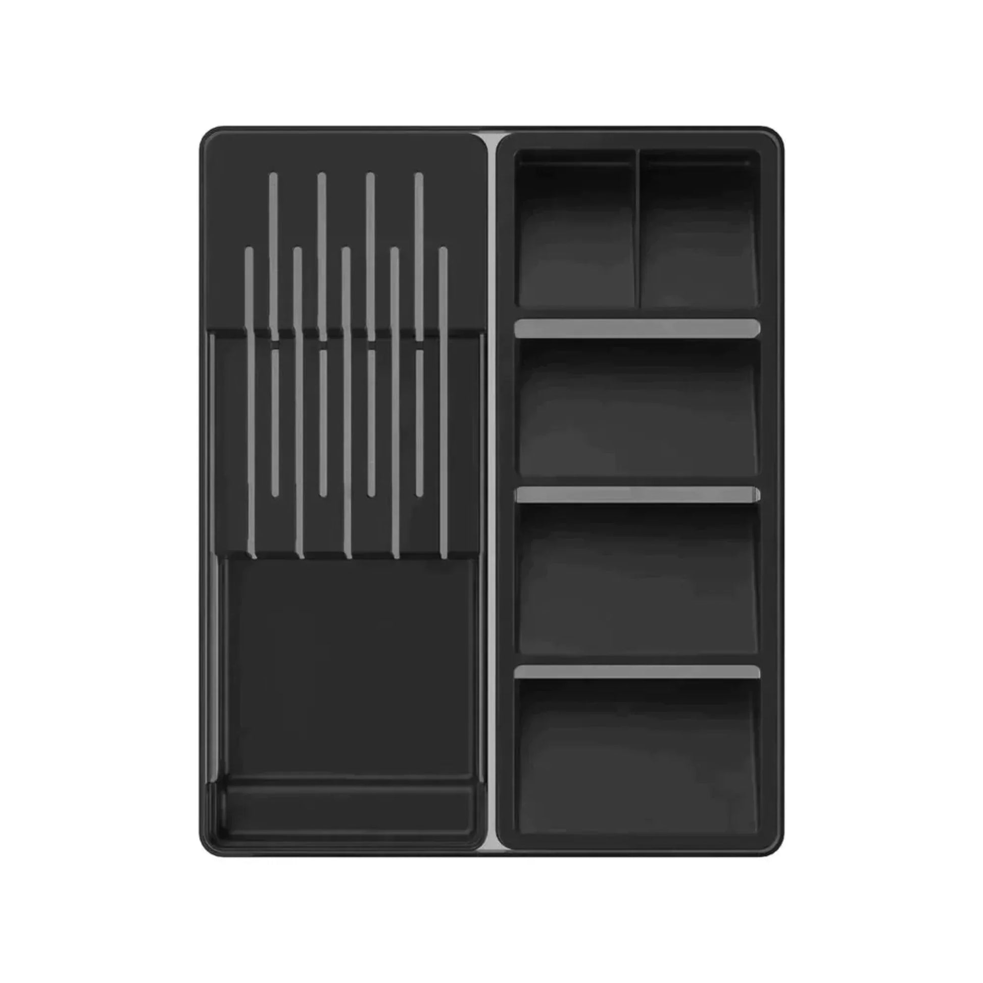 Organizador De Cuchillo y Cubiertos Clear Ou5#Negro