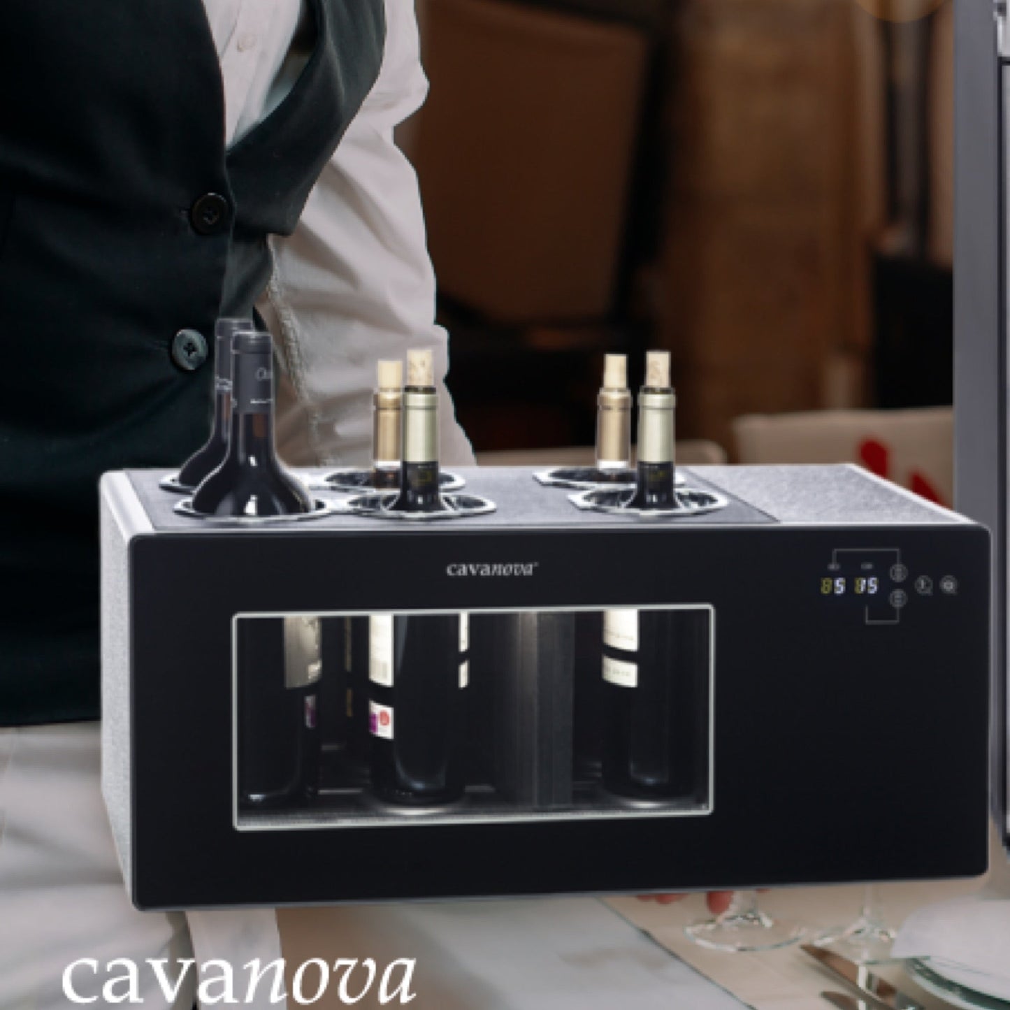 Enfriador De Vinos Para Barra 6 botellas 2 Zonas2#Negro