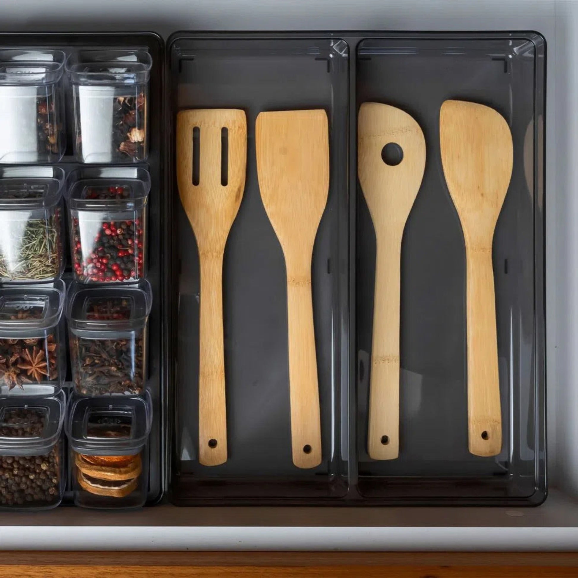 Organizador de Cajón Clear 6.3 Lts Doble Ou5#Gris