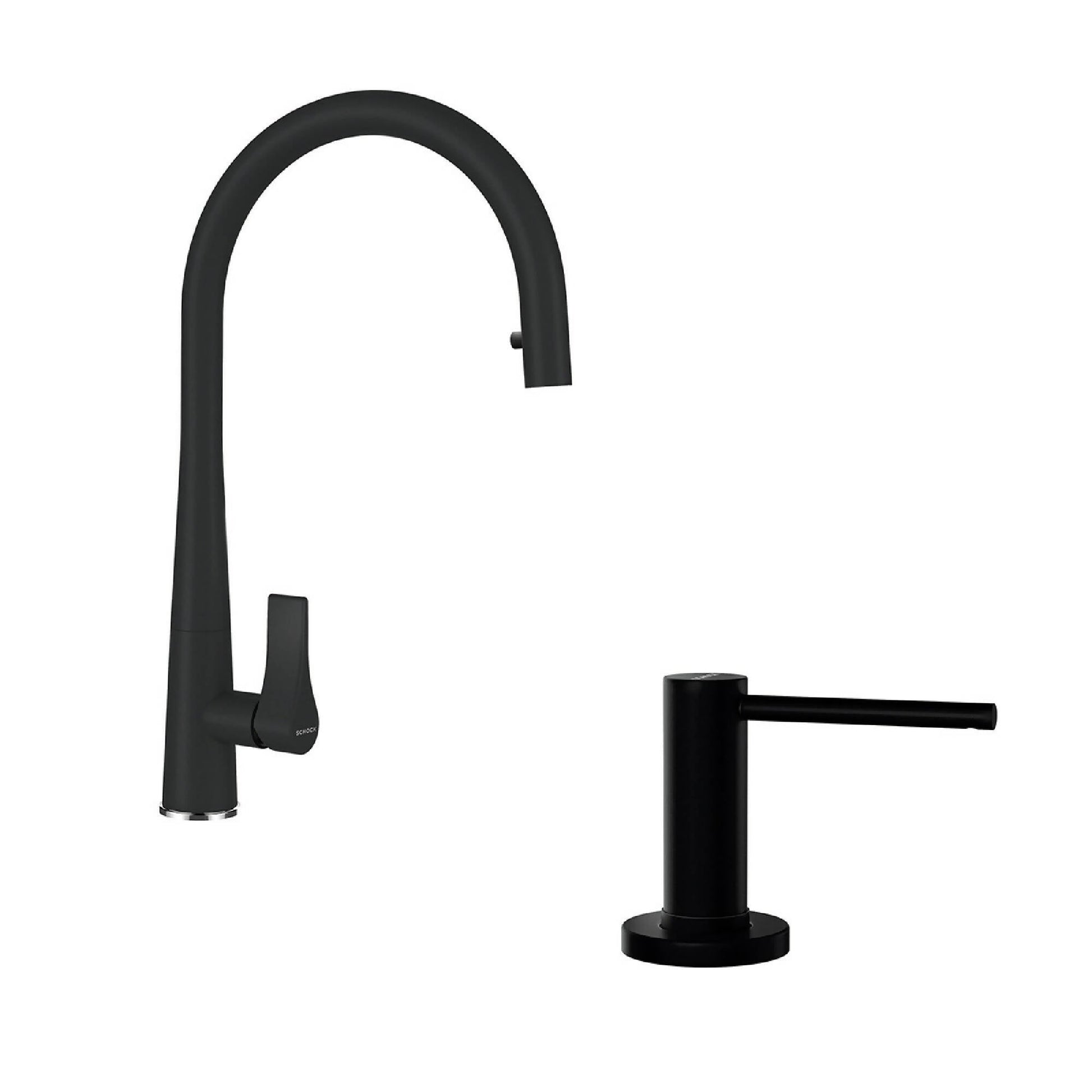 Kit Black Jabonera + Grifería Schock3#Negro
