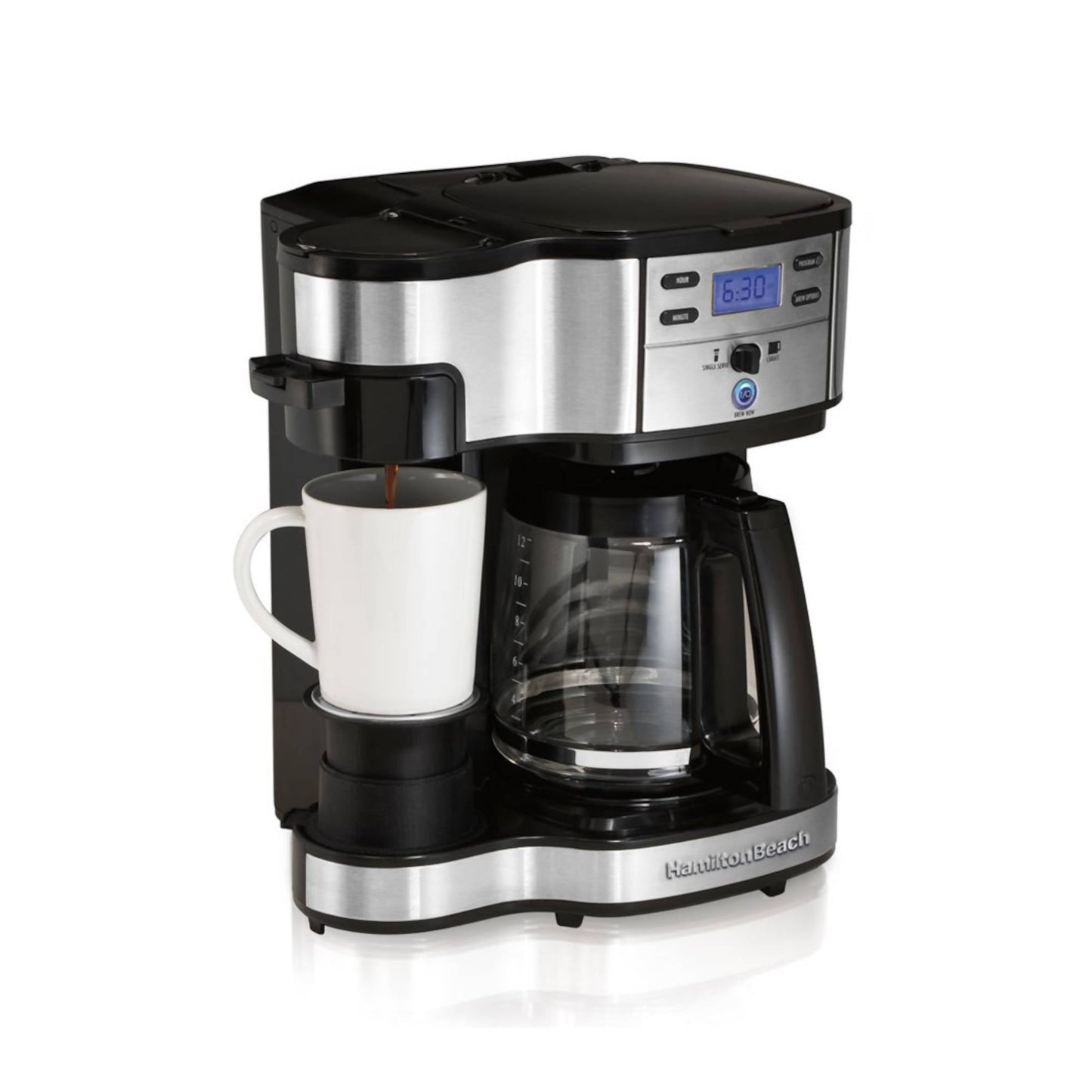 Cafetera Programable 49980-CL Doble Función Espresso + Americana Hamilton Beach4#Negro