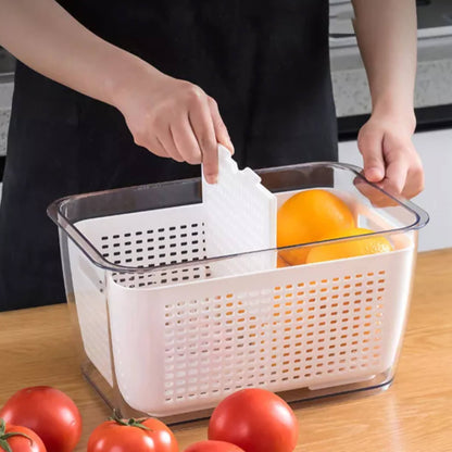 Caja Organizadora Refrigerador con Cesta Grande Simplit5#Blanco