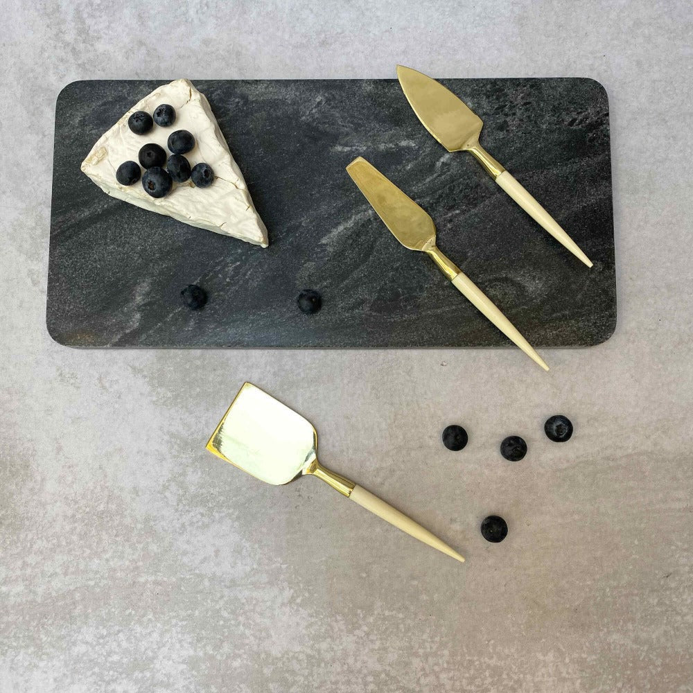 Cuchillos Queso Resina2#Dorado