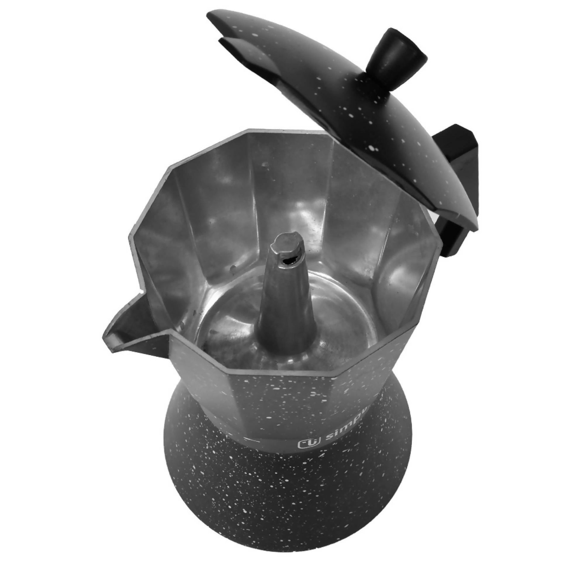 Cafetera Italiana Granito 12 Tazas Simplit5#Negro