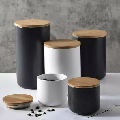 Set 3 Contenedores Cerámica Hermético Simplit4#Blanco