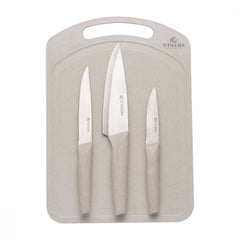 Set 3 Cuchillos con Tabla Organic1#Beige