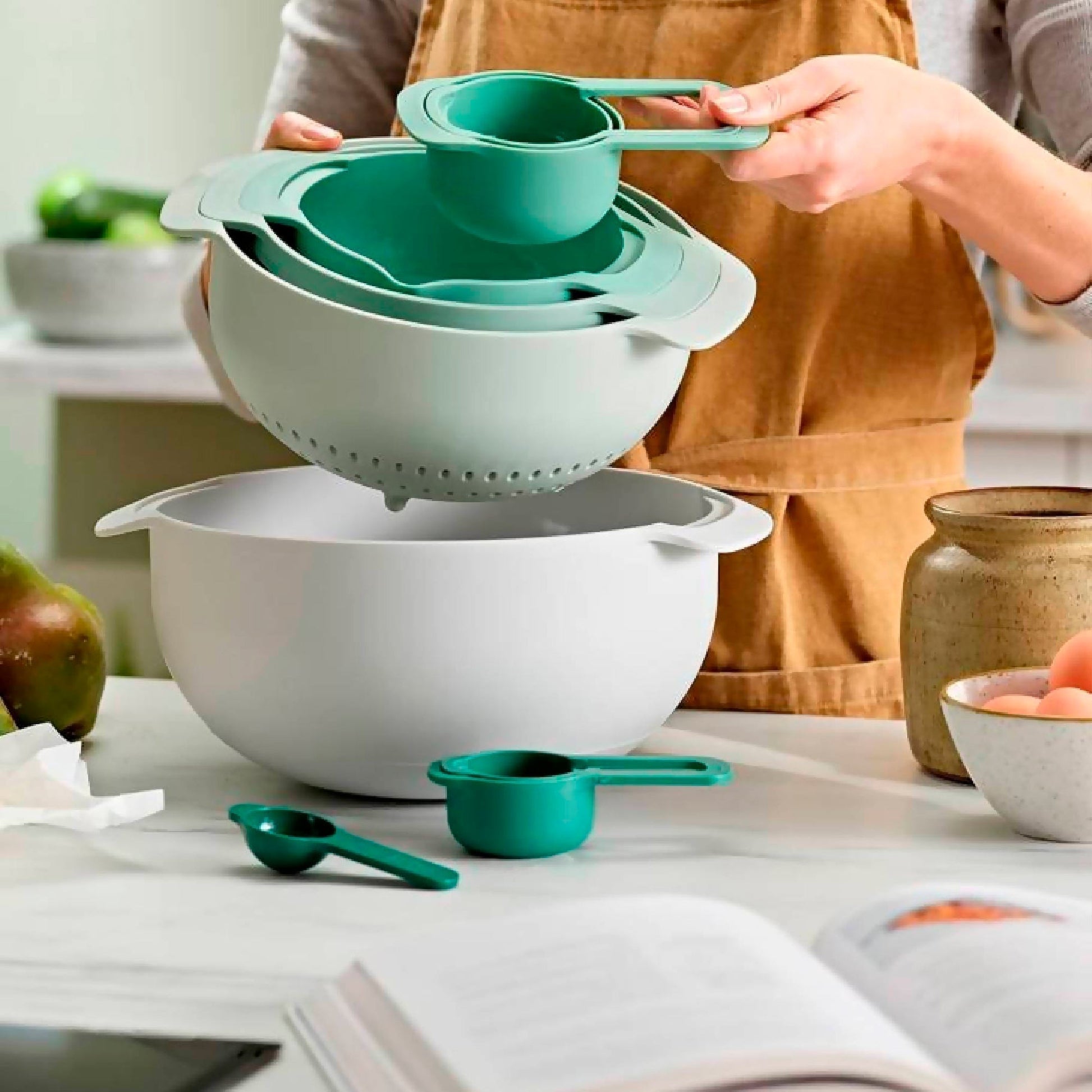 Set Bowls Nest Salvia 9 Pzs Joseph Joseph3#Verde