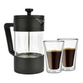 Pack Cafetera Francesa 600ml + Set 2 Vasos 400 ml Simplit1#Negro