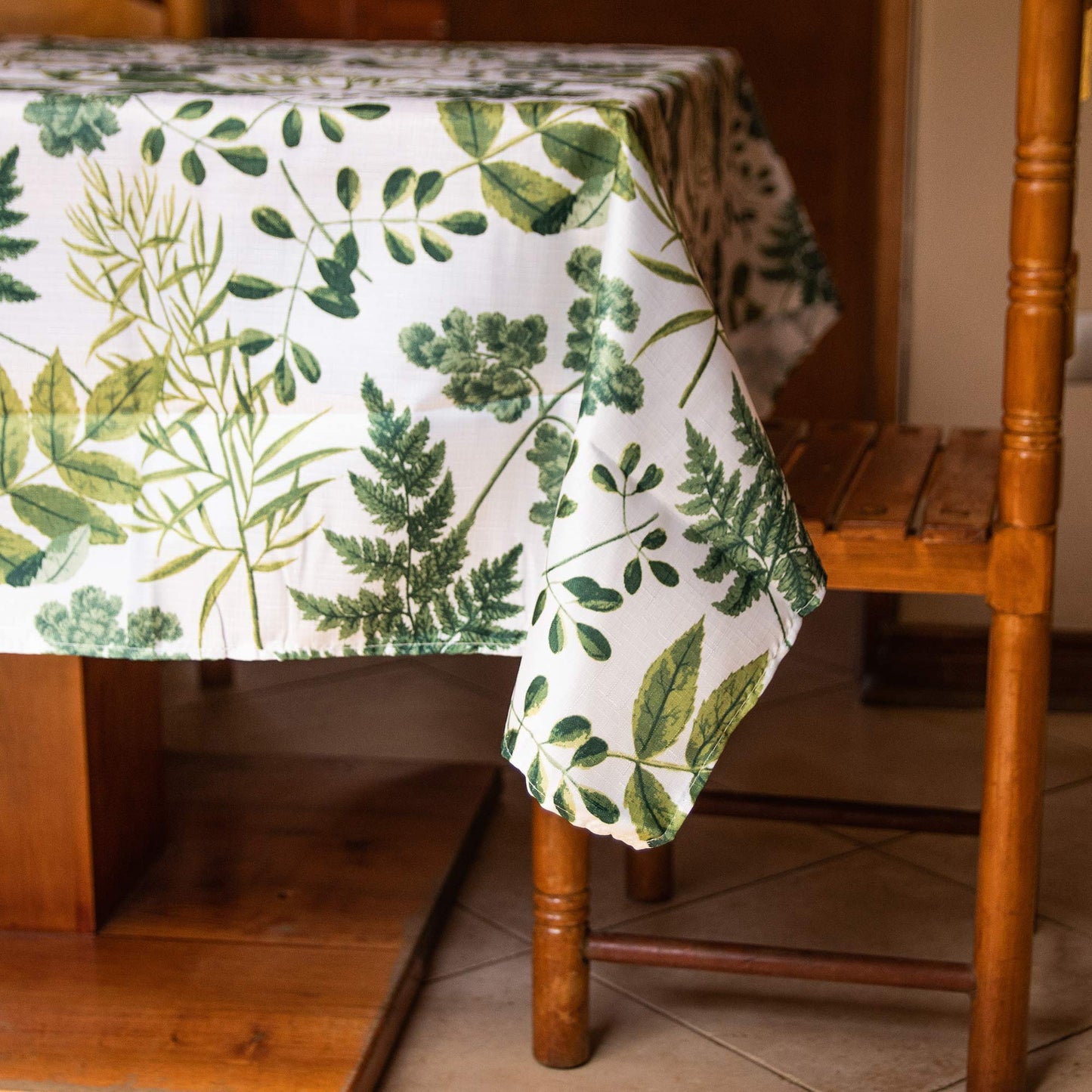 Set 2 Mantel Antimanchas Botánico y Eucalipto Decoexpress2#Blanco