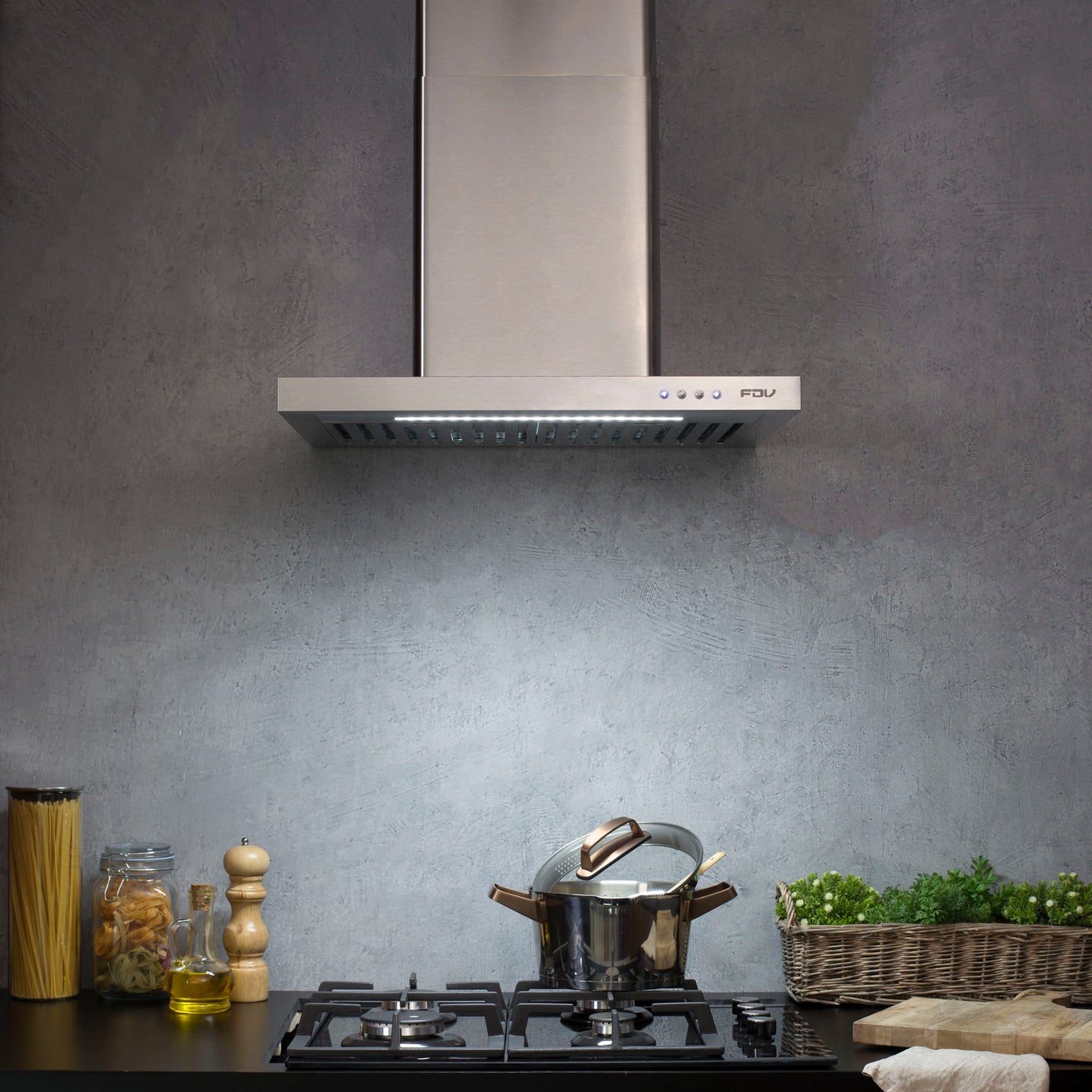 Campana de Pared Elite Led 60 cm 500 m3/h FDV - Caja Dañada-Campanas de Pared