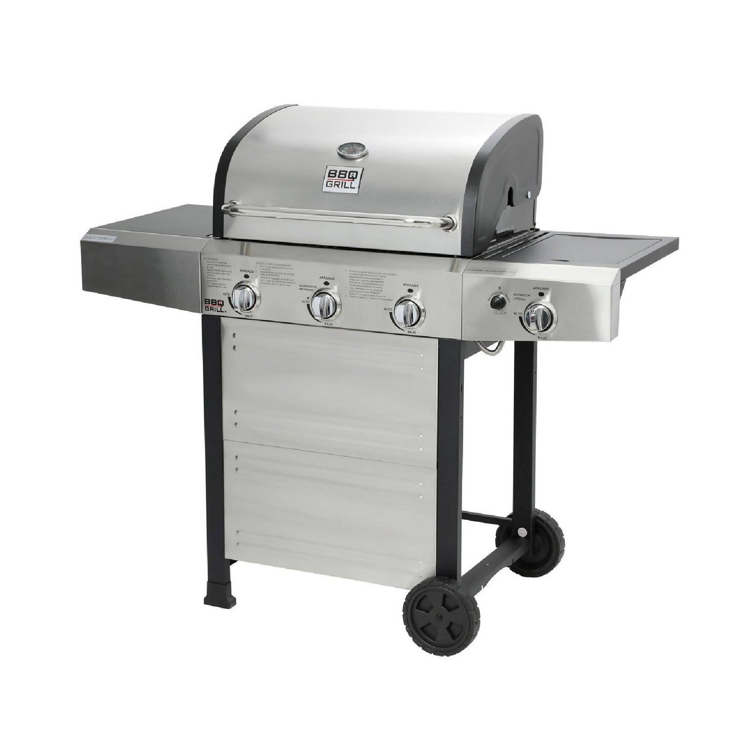 Parrilla Michigan 3 Quemadores + Quemador Lateral BBQ304GCINOX BBQ Grill1#Acero