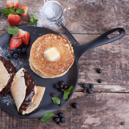 Plancha Pancakes Hierro Fundido Redonda 26.6 cm Esmaltada1#Negro