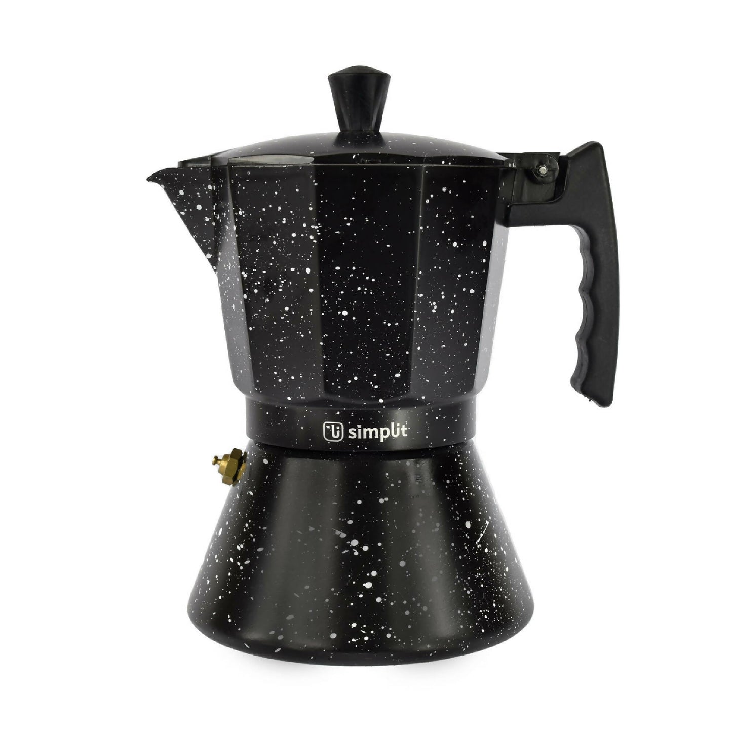 Pack Cafetera Italiana 4 Tazas + Set 2 Tazas Expreso 80 ml Simplit4#Negro