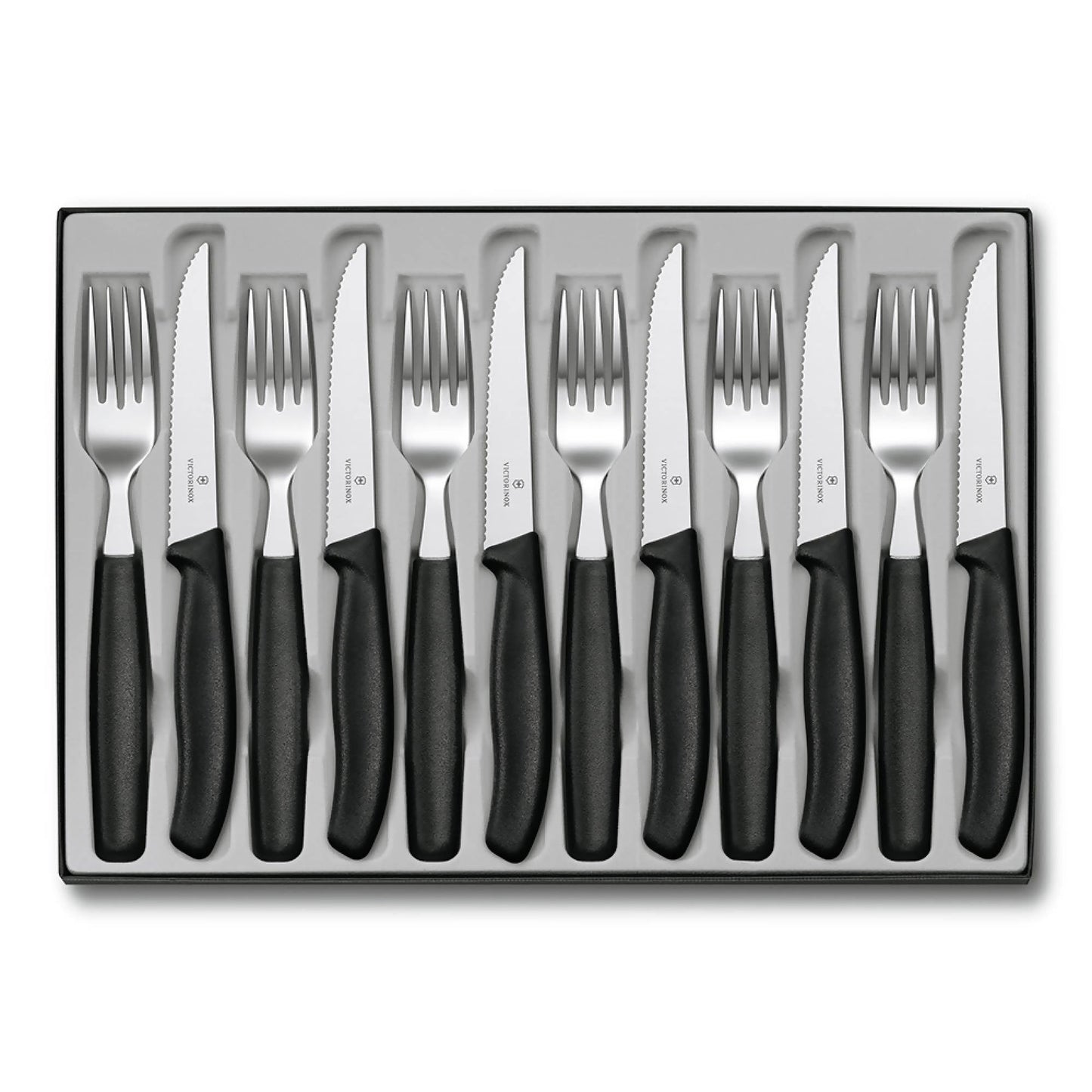 Set Cuchillos y Tenedores Swiss Classic 12 Pzs1#Negro