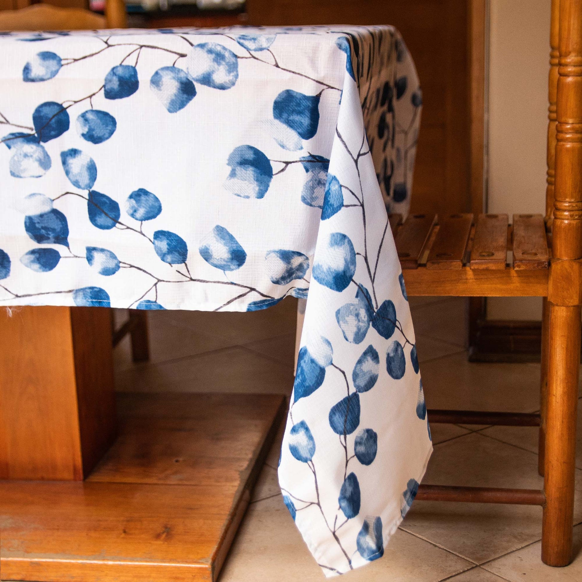 Set 2 Mantel Antimanchas Botánico y Eucalipto Decoexpress3#Blanco