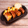 Plancha Ovalada Hierro Fundido Esmaltada1#Negro