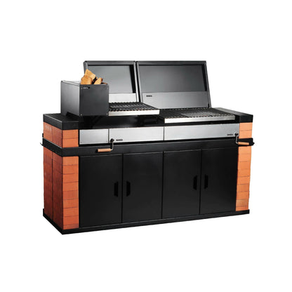 Quincho Block Grill: Leñero 250 + Block 500 + Block 7502#Negro