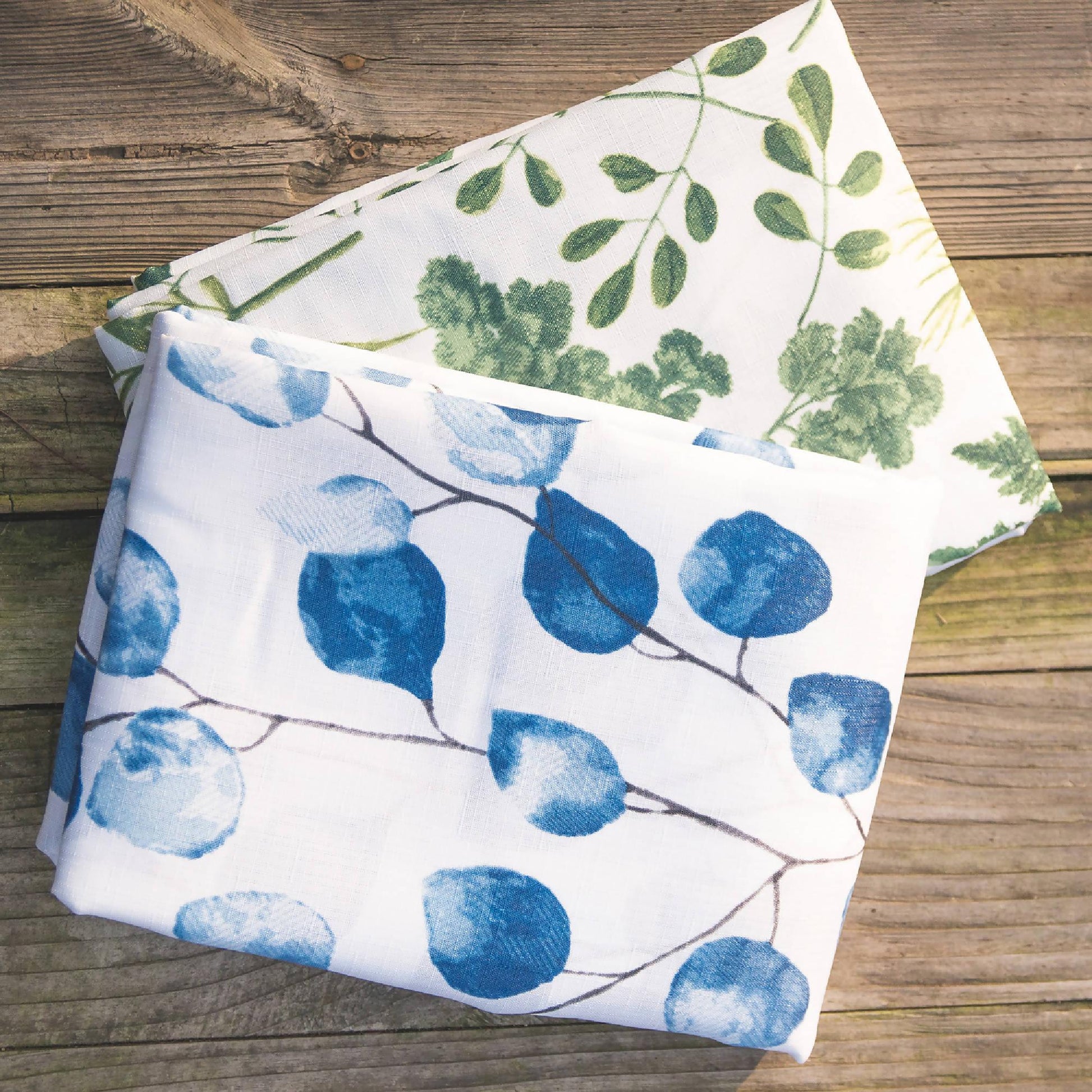 Set 2 Mantel Antimanchas Botánico y Eucalipto Decoexpress1#Blanco