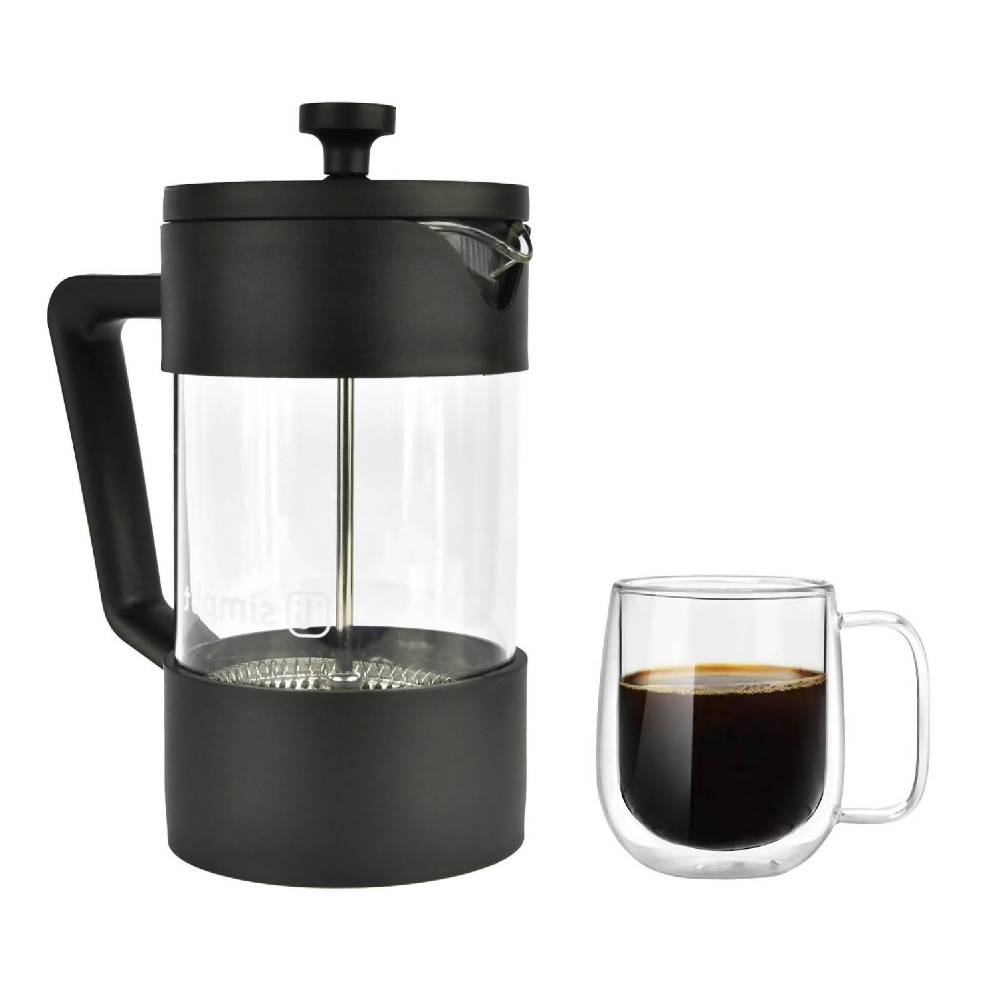 Pack Cafetera Francesa 600 ml +Taza Doble Pared 300 ml Simplit2#Negro
