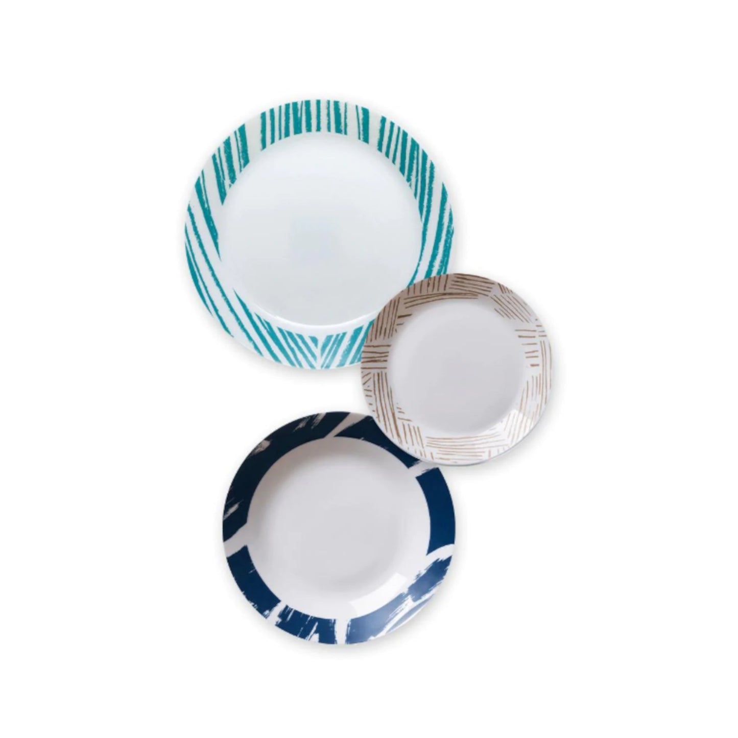 Set 18 Platos Geometrica Navy Everyday Corelle2#Azul