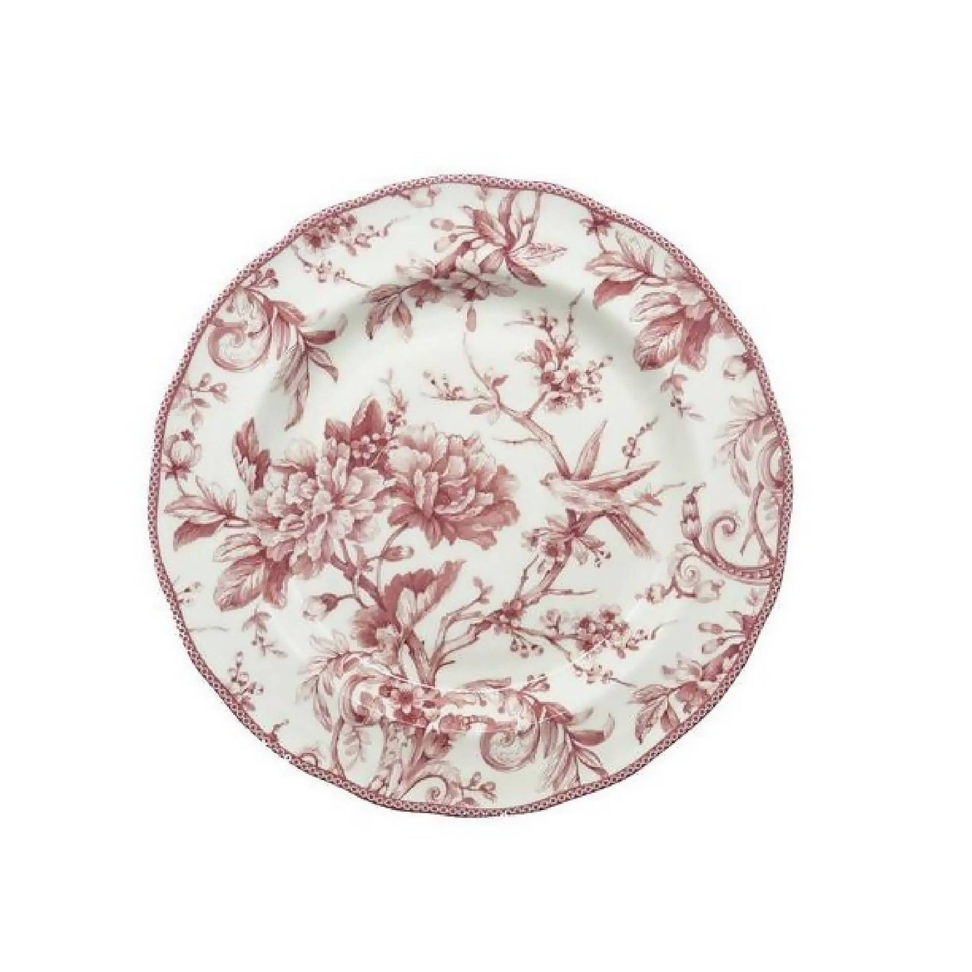 Set 6 Platos Base Porcelana Adelaide Maroon3#Rojo