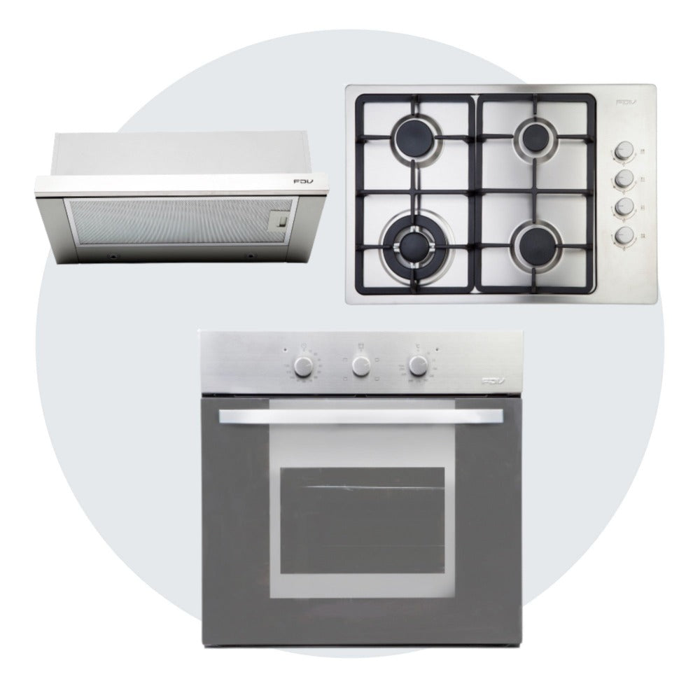 Kit Horno Elegance III 52 Lts + Campana Urban 60cm + Encimera Design 4T Natural FDV-Kitchen Center
