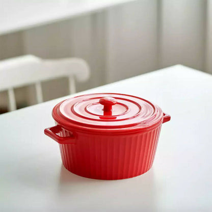 Fuente de Cerámica para Horno Cacerola Olla Simplit3#Rojo