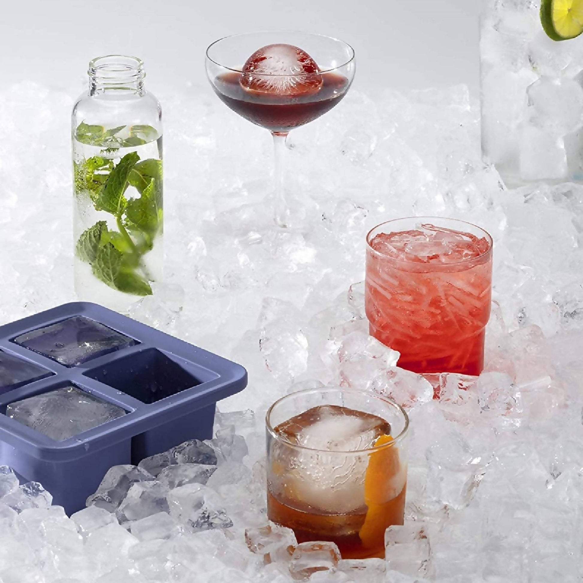 Cubetera 4 Hielos con Tapa Extra Large Ice3#Azul