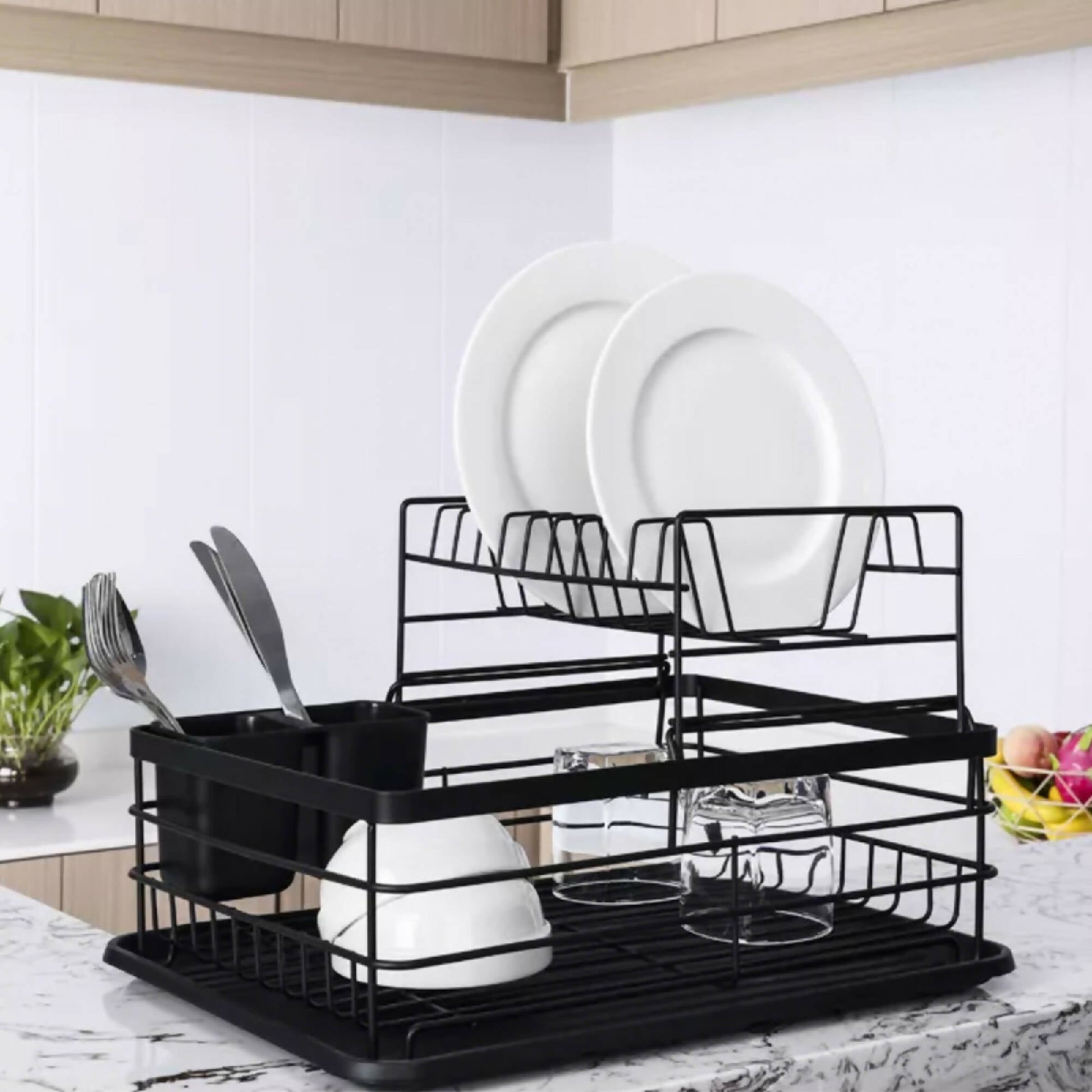 Secaplatos Escurridor 2 Niveles Simplit9#Negro