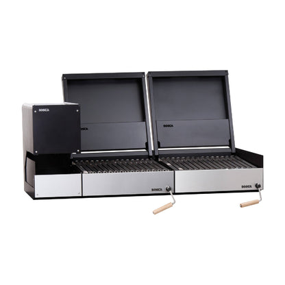 Pack Parrilla Carbón Block Grill 500 + Block 500 + Leñero 250 Bosca6#Acero