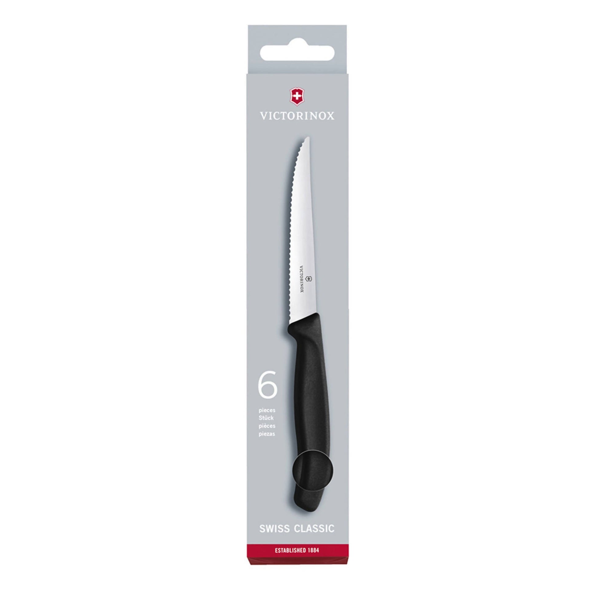 Juego Cuchillos Bistec Swiss Classic 6 Pzs 11 cm Victorinox1#Negro