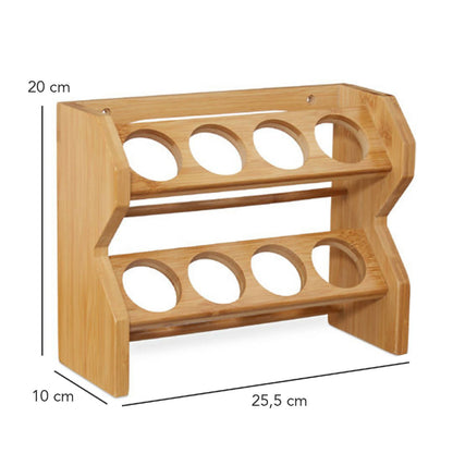 Especiero Condimentos de Madera 8 Frascos Vidrio Simplit4#Café