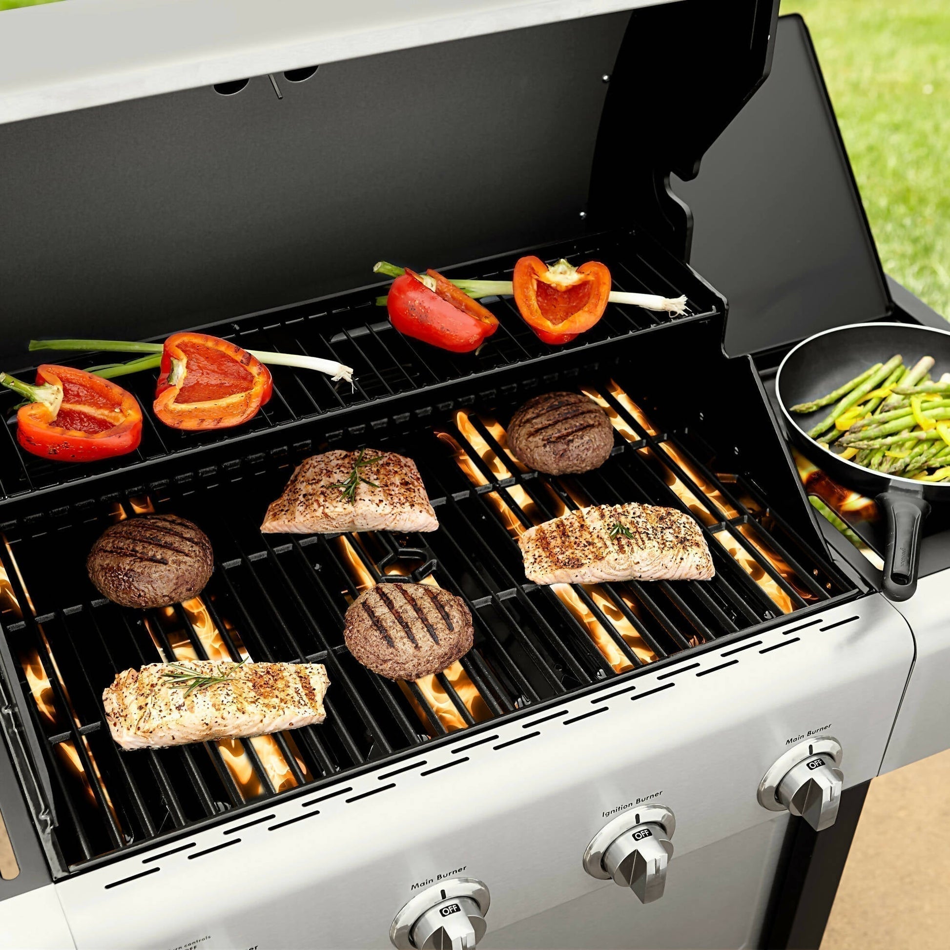 Parrilla Gas 4 Quemadores + Q Lateral  KE-P34611-N Kenmore.4#Acero