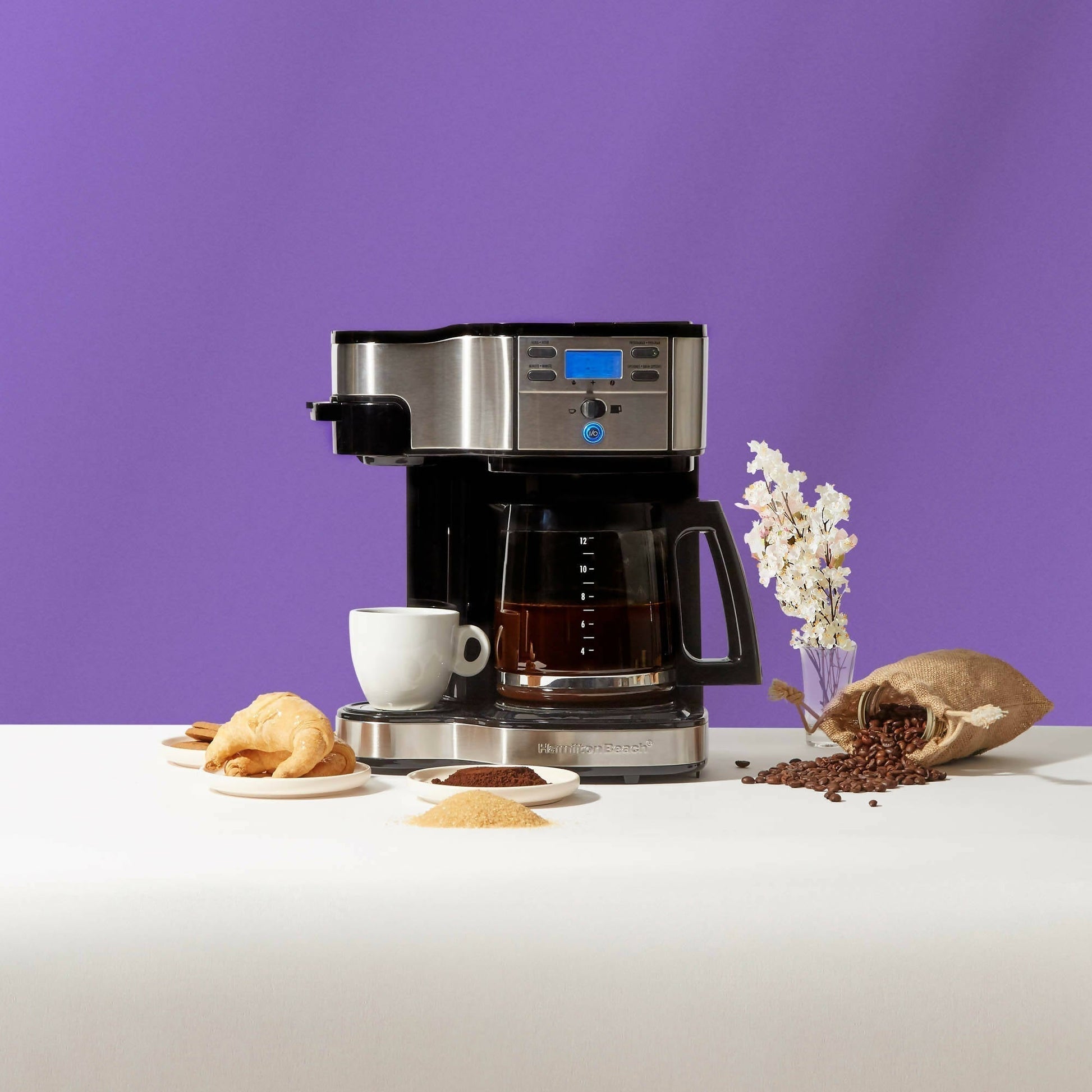 Cafetera Programable 49980-CL Doble Función Espresso + Americana Hamilton Beach3#Negro