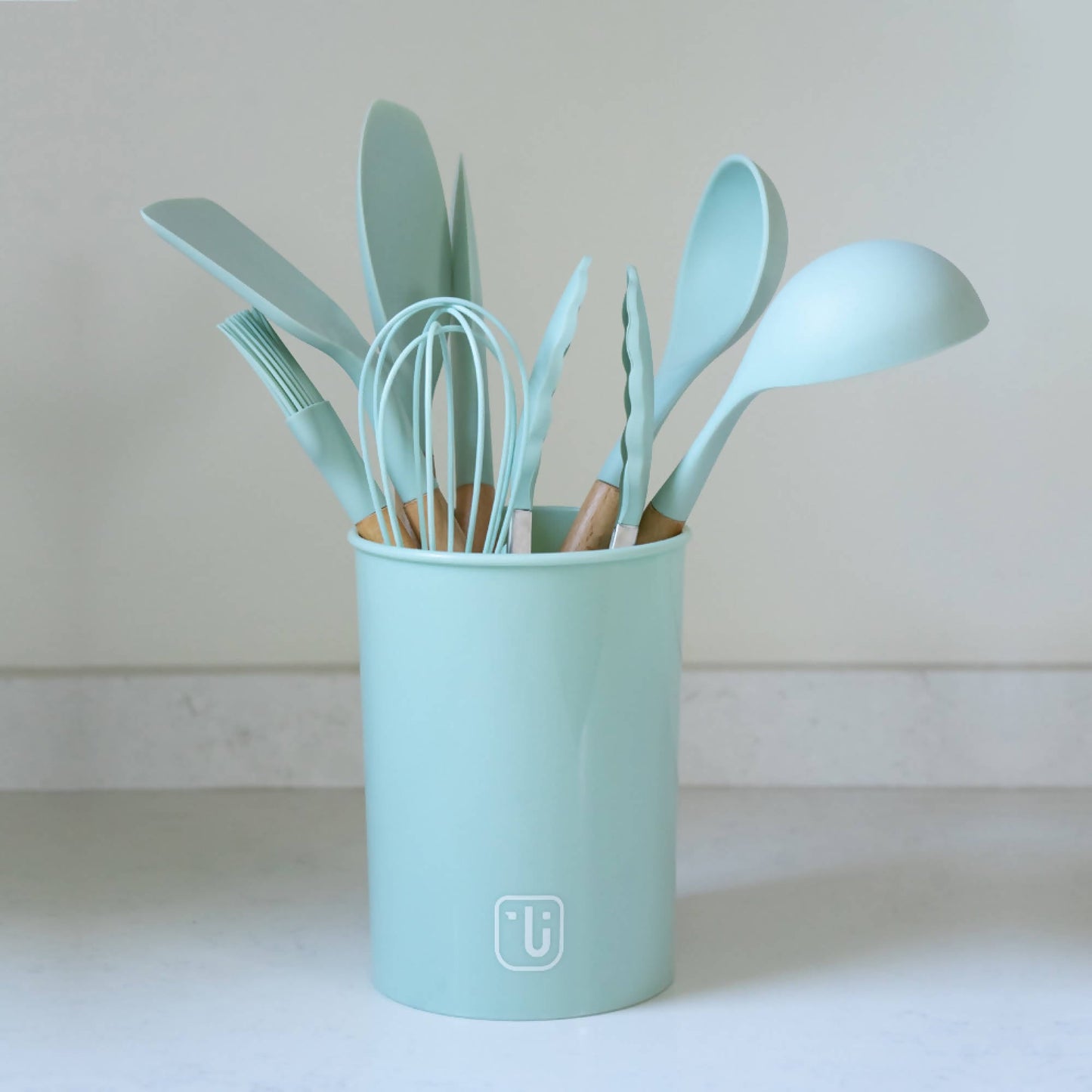 Set 12 Utensilios De Cocina Silicona Simplit2#Celeste