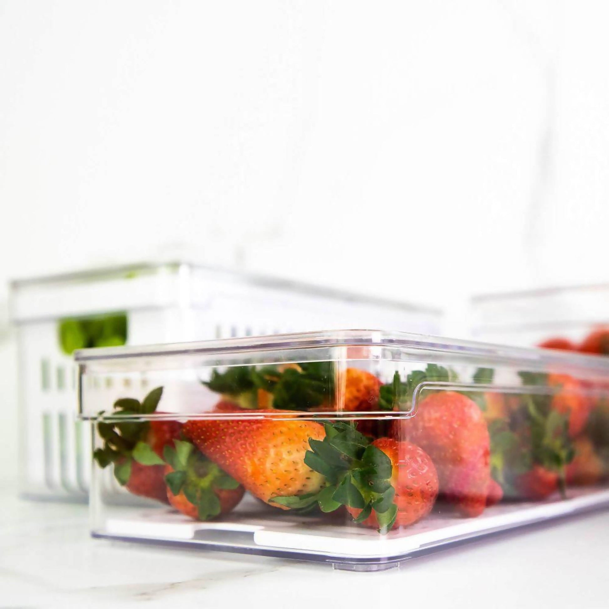 Organizador de Refrigerador Clear Fresh Con Tapa 30 x 15 x 7 cm Ou1#Sin color