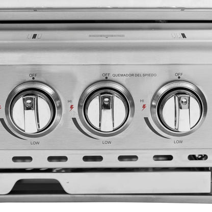 Parrilla Deluxe 3Q Gas Licuado + Spiedo FDV - Caja Dañada-Parrillas a Gas