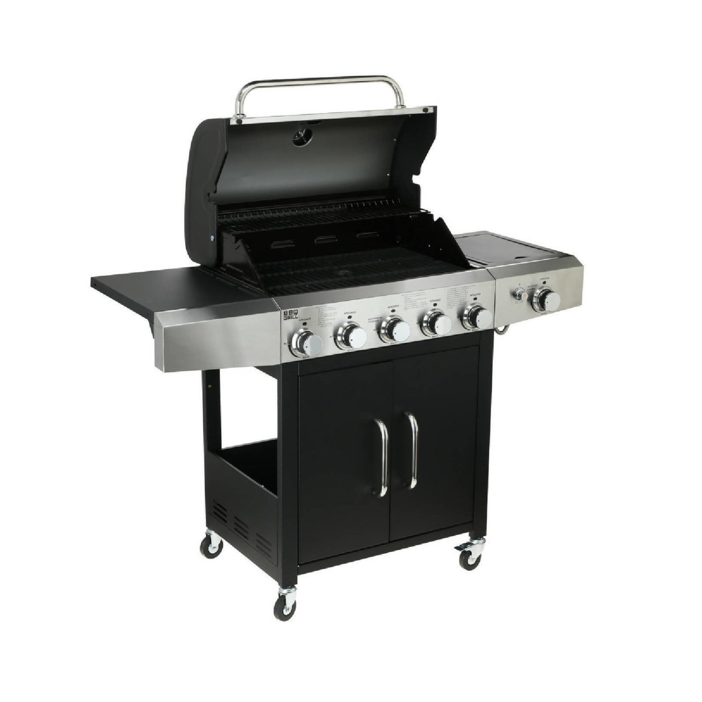 Parrilla Illinois 5 Quemadores + Quemador Lateral BBQ501GCQL BBQ Grill1#Negro