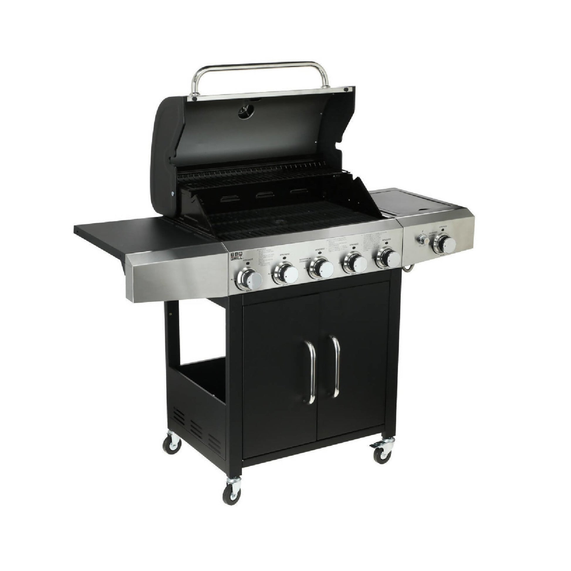 Parrilla Illinois 5 Quemadores + Quemador Lateral BBQ501GCQL BBQ Grill1#Negro