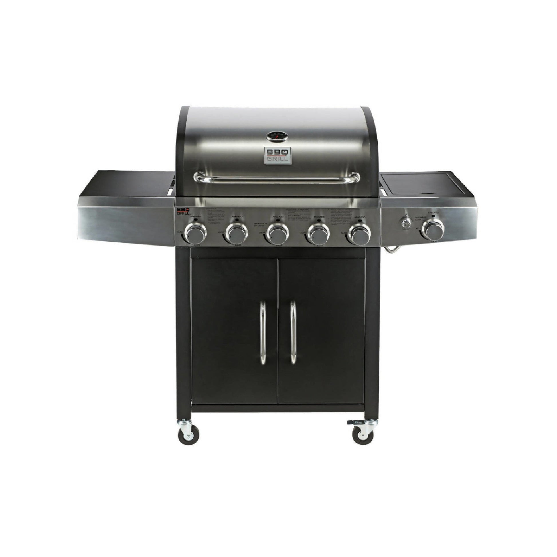 Parrilla Illinois 5 Quemadores + Quemador Lateral BBQ501GCQL BBQ Grill2#Negro