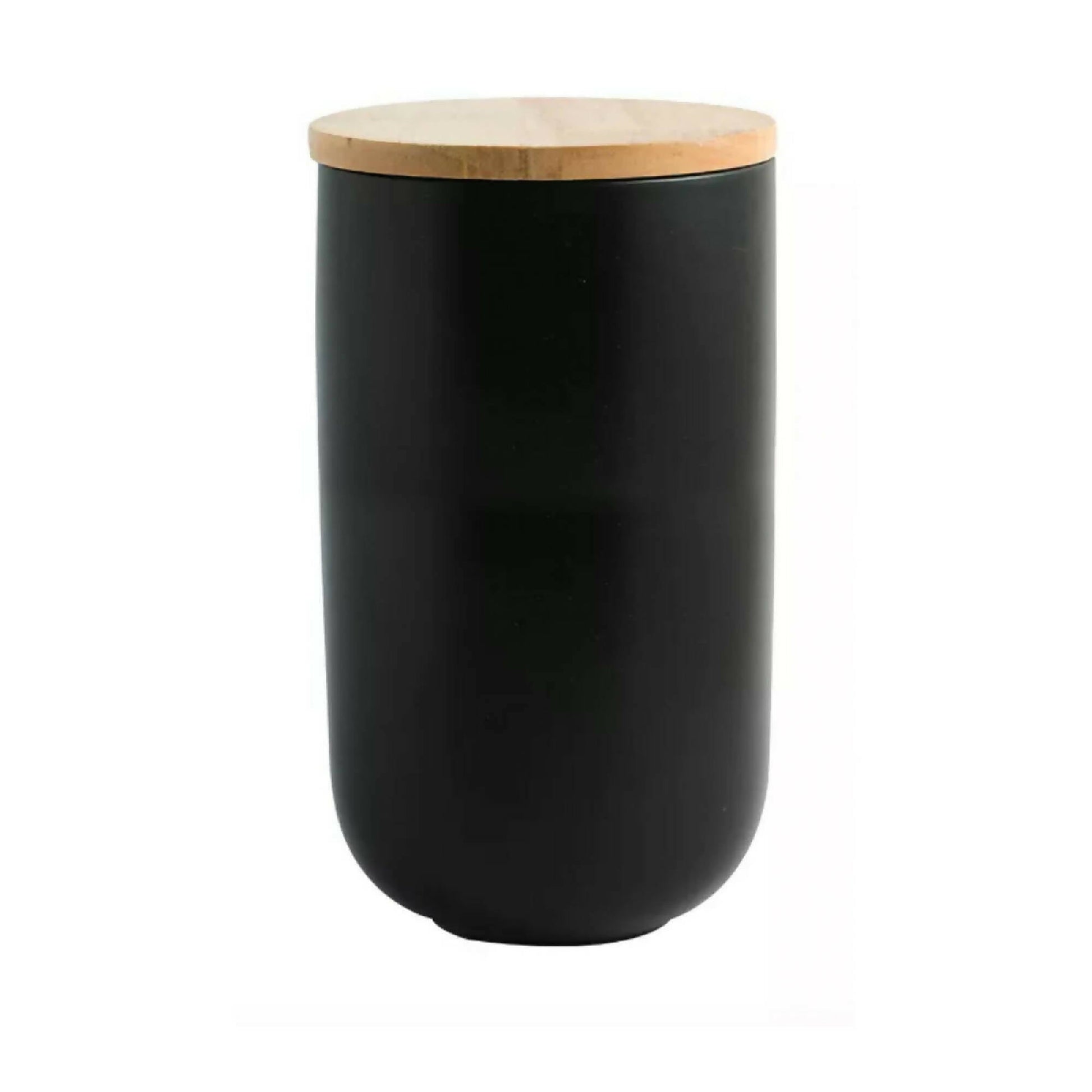 Contenedor Cerámica Hermético Tapa Madera L Simplit2#Negro