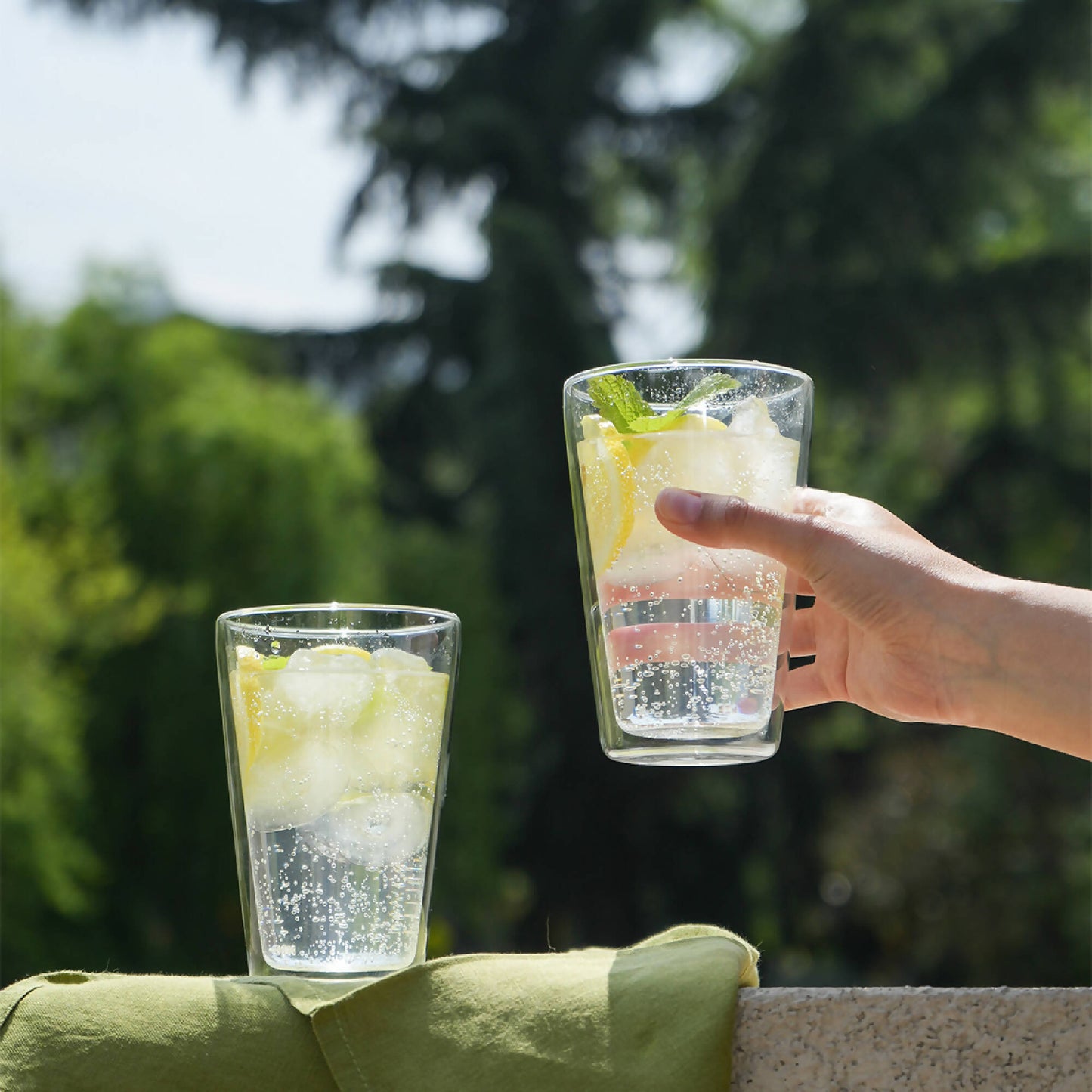 Set 2 Vasos Vidrio Doble Pared 400 Ml Simplit2#Sin Color