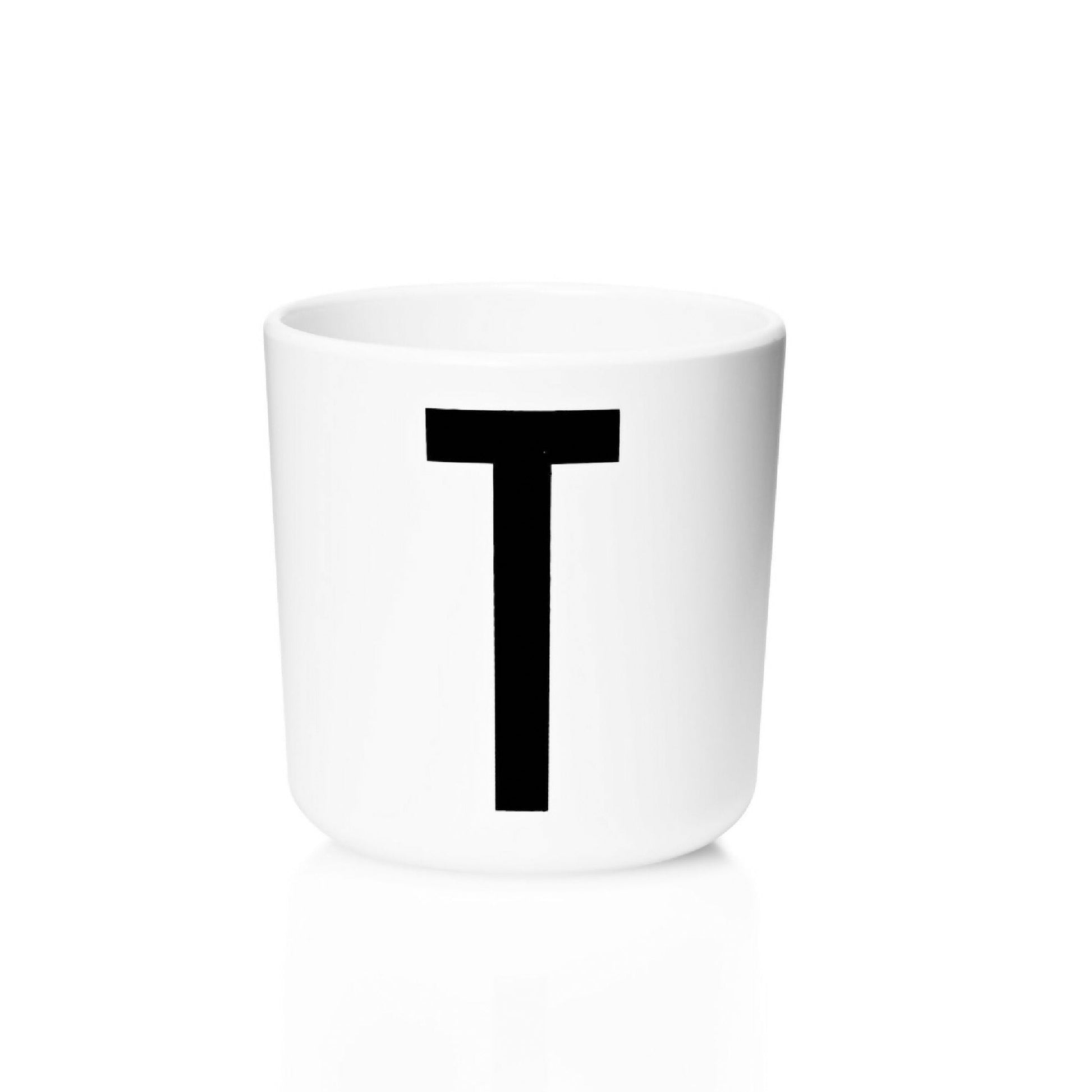 Taza De Melamina Letra T1#Blanco
