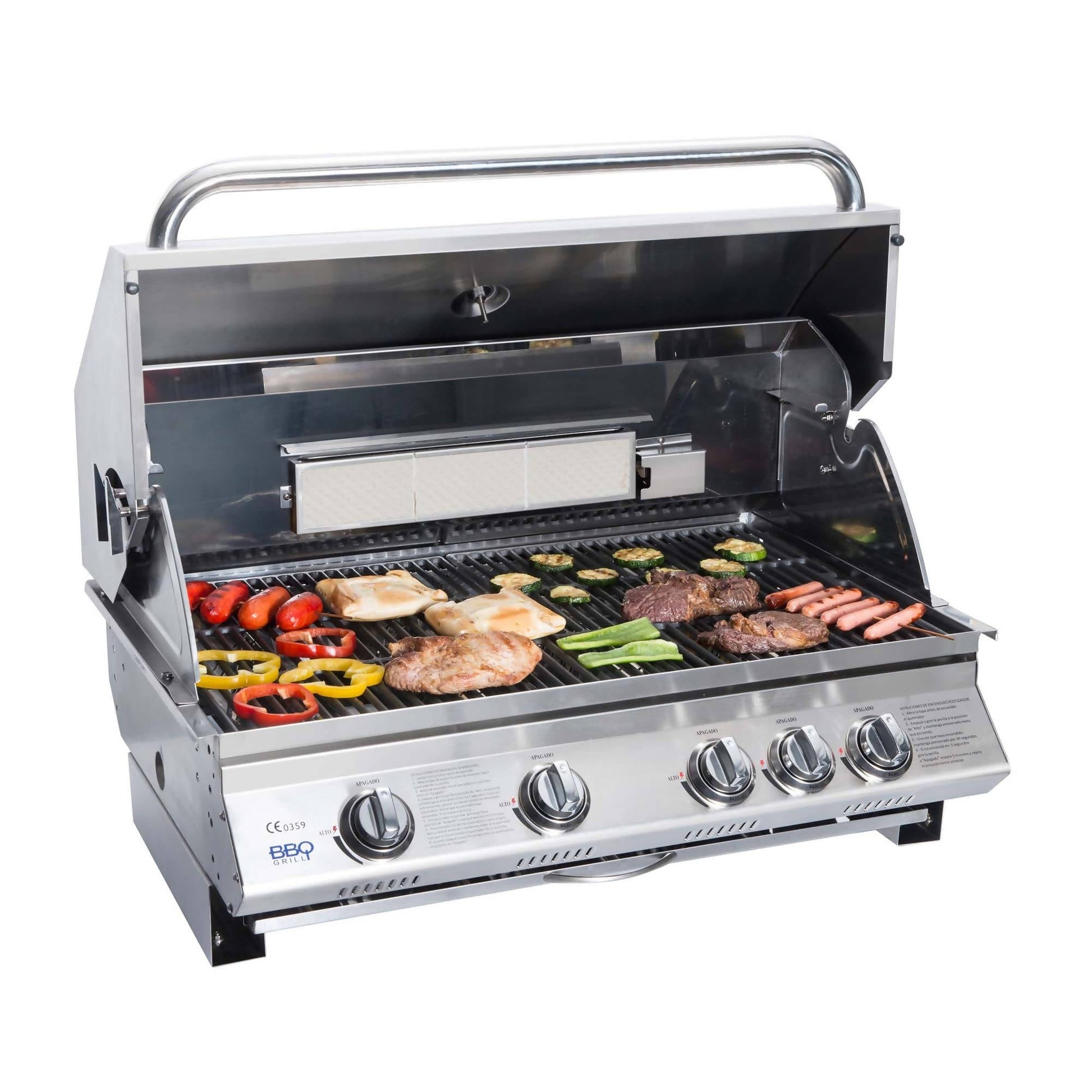 Parrilla Kansas Empotrada + Rostizador + Spiedo BBQ401E BBQ Grill5#Acero