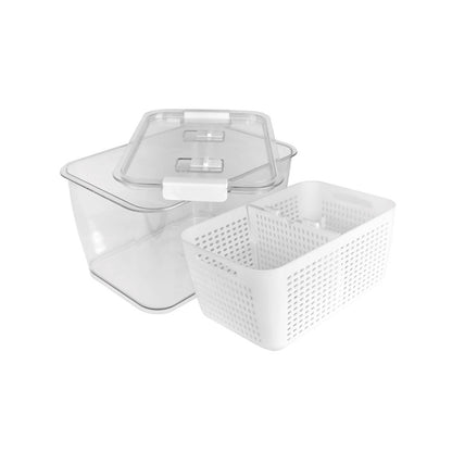 Caja Organizadora Refrigerador con Cesta Grande Simplit3#Blanco