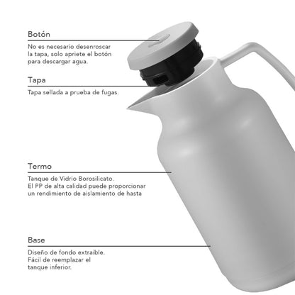Termo Jarra Insulado 1 Lt Simplit7#Gris