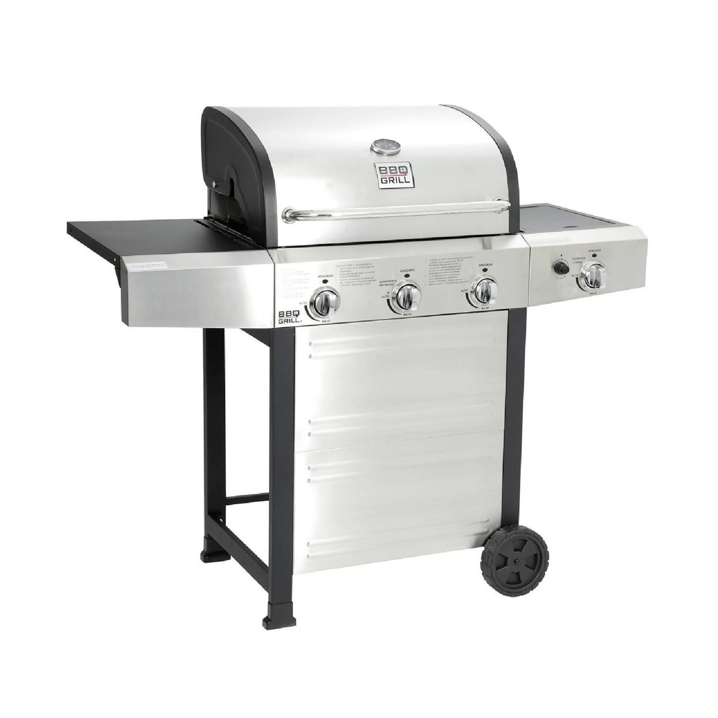 Parrilla Michigan 3 Quemadores + Quemador Lateral BBQ304GCINOX BBQ Grill5#Acero